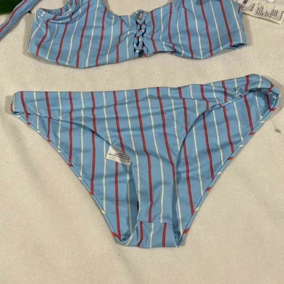 NEW $148 Amuse Society [ Medium ] Lia Bikini Top + Clio Cheeky‎ Bottom Blue
